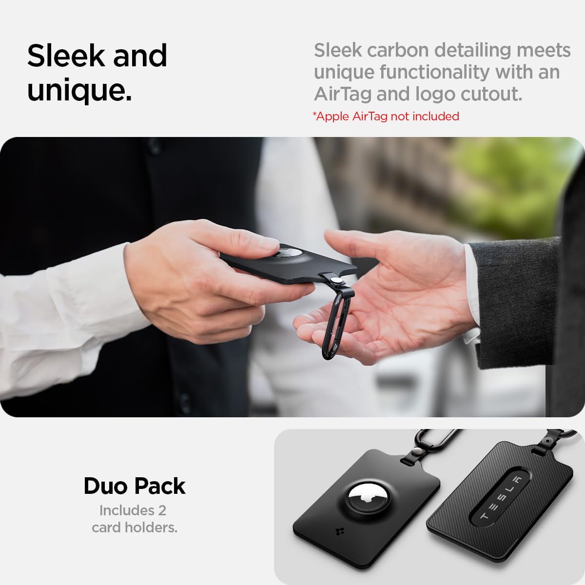 Spigen Air Fit Tesla Key Card Holder with AirTag Slot 2-Pack - Black - image 4