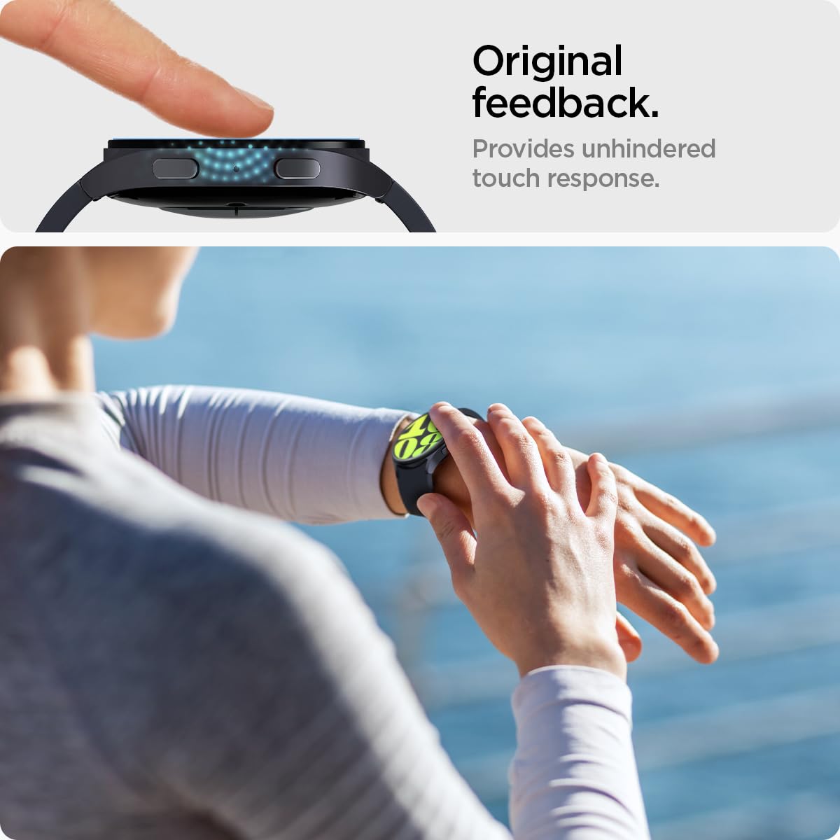 Spigen Galaxy Watch 7 44mm Screen Protector - Glas.tR EZ Fit (2 Pack) - Clear - image 4