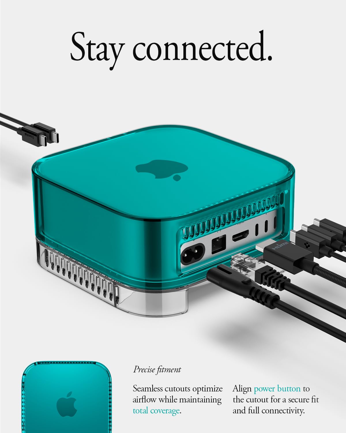 Spigen Classic C1 Filter Case Stand for Mac mini M4 and M4 Pro - Bondi Blue - image 6