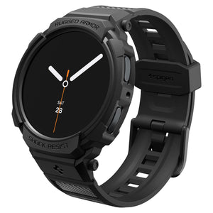 Spigen Galaxy Watch 9 44mm Case + Band - Rugged Armor Pro - Matte Black - image 1