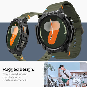 Spigen Galaxy Watch 7 44mm Case - Rugged Armor - Matte Black - Matte Black - image 2