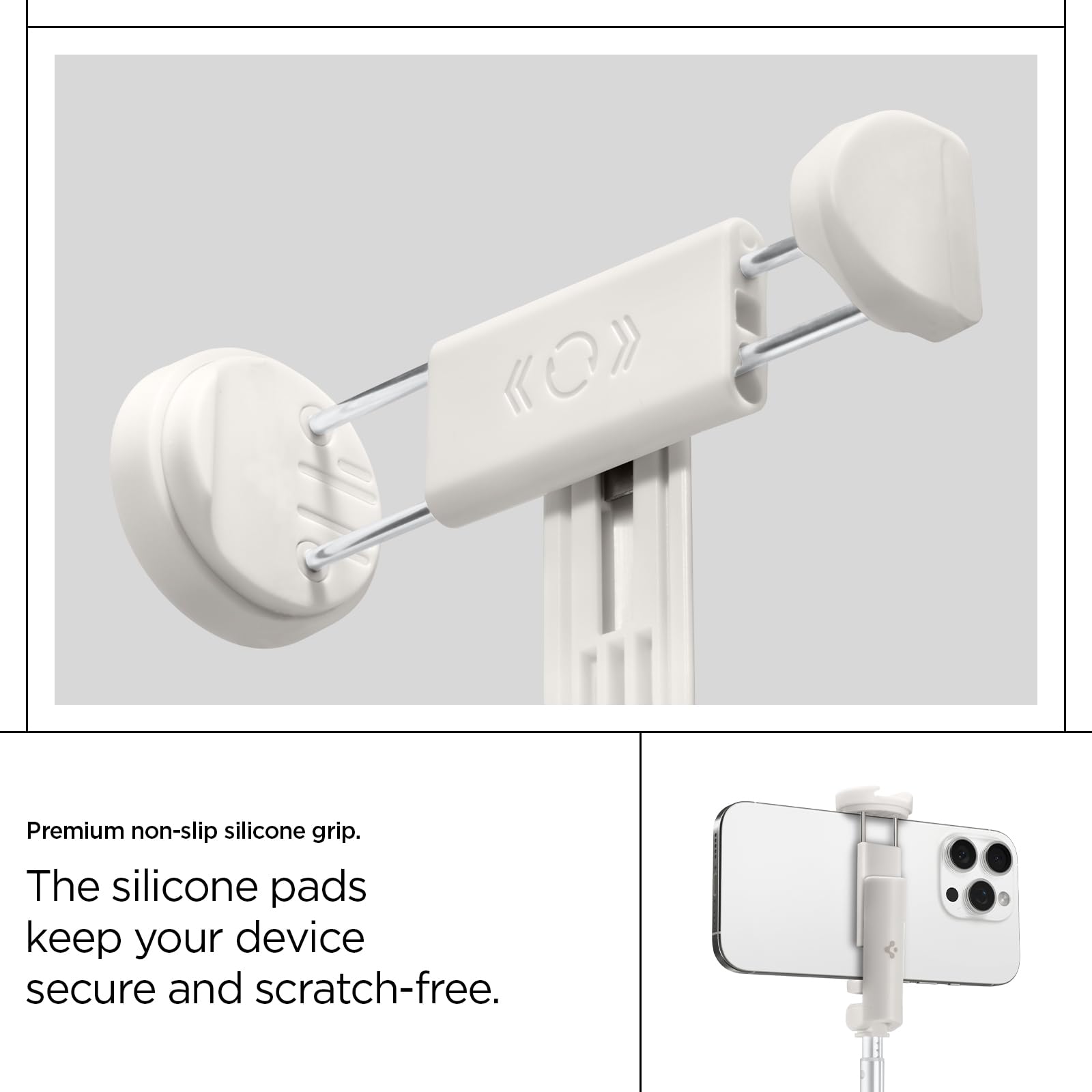 Spigen S541W Auto-Open Selfie Stick Tripod with Bluetooth Remote - Dune Beige - image 4