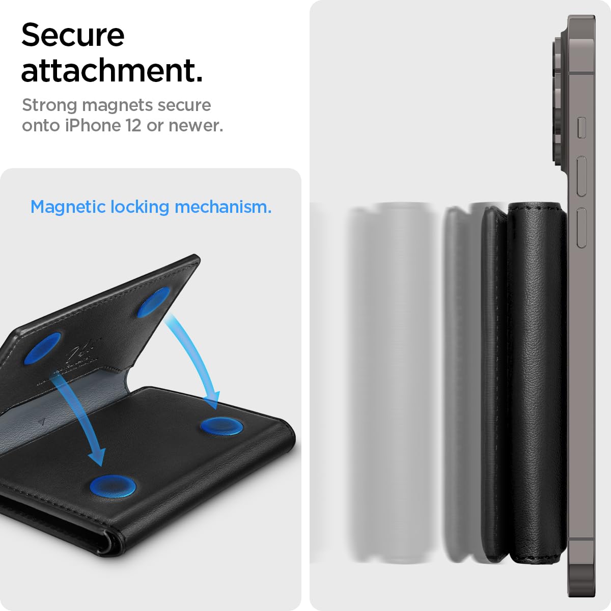 Spigen Valentinus S MagFit 7-Card Trifold Wallet - Black - image 6
