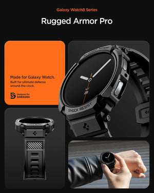 Spigen Galaxy Watch 8 40mm Case + Band - Rugged Armor Pro - Matte Black - Matte Black - image 4