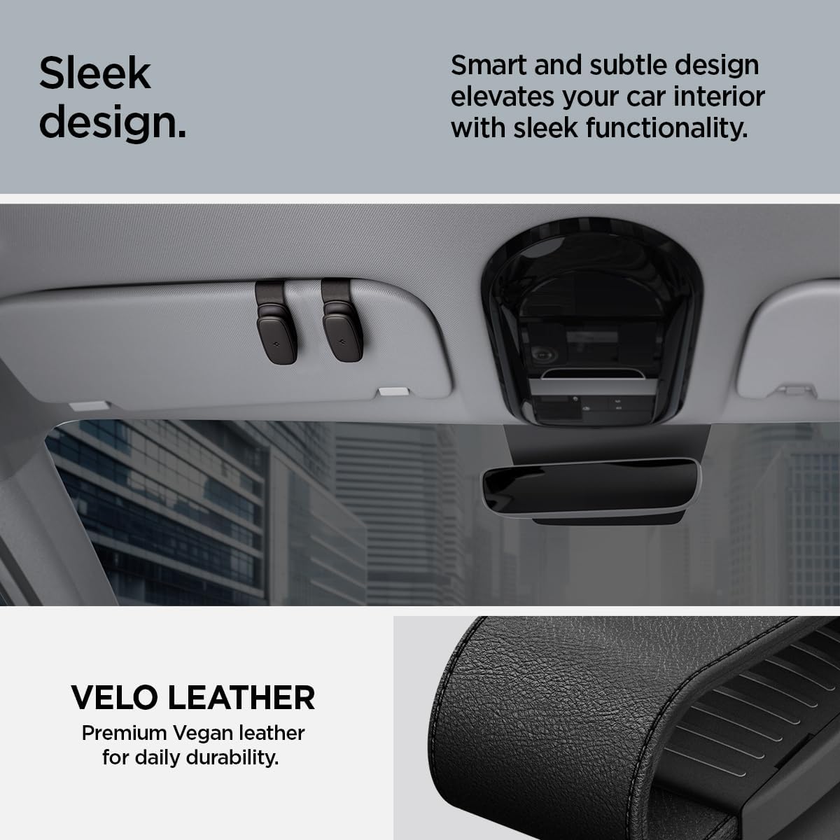Spigen SH100 car visor sunglasses holder 2-pack - Black - image 8