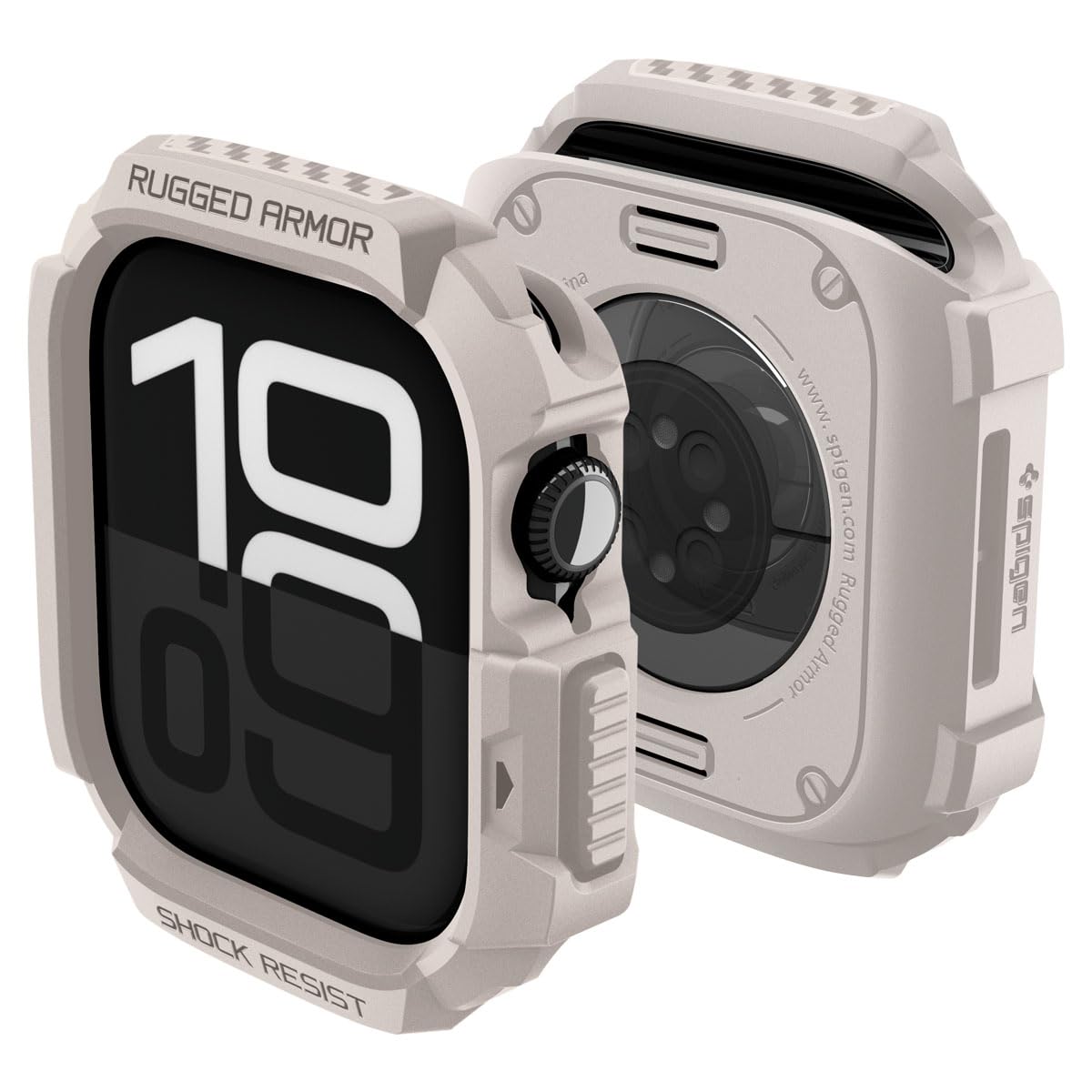 Spigen Rugged Armor 2 Apple Watch Series 11/10 42mm case in Dune Beige