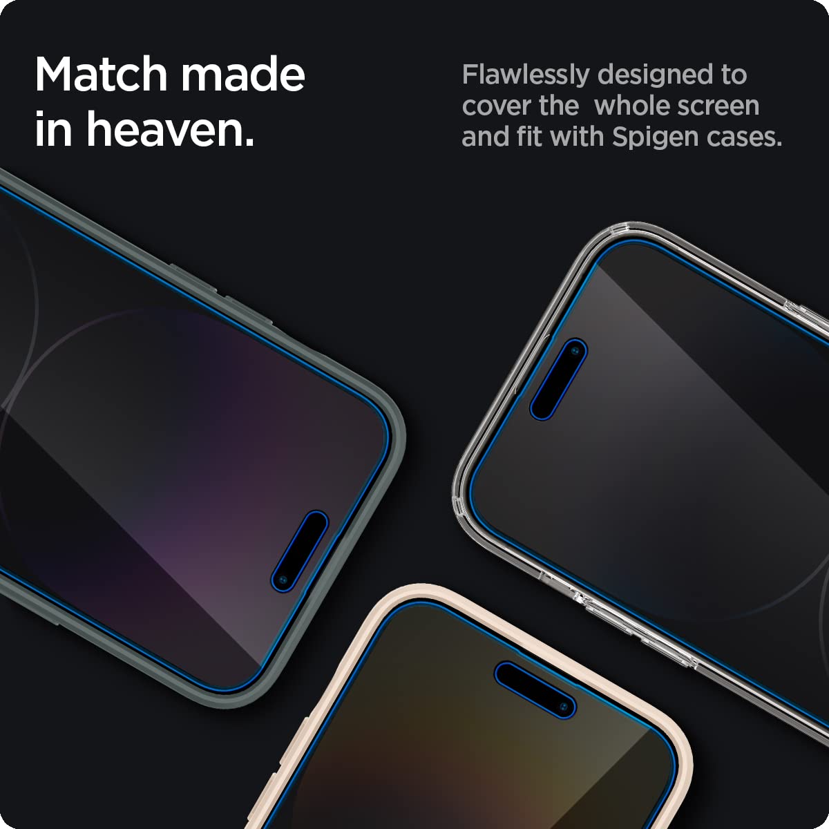 Spigen iPhone 14 Pro Screen Protector GLAS.tR EZ Fit Privacy (2 Pack) - iPhone 14 Pro - Privacy - image 6