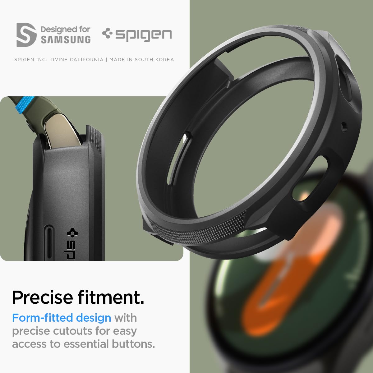 Spigen Galaxy Watch 7 40mm Case - Liquid Air - Matte Black - Matte Black - image 7