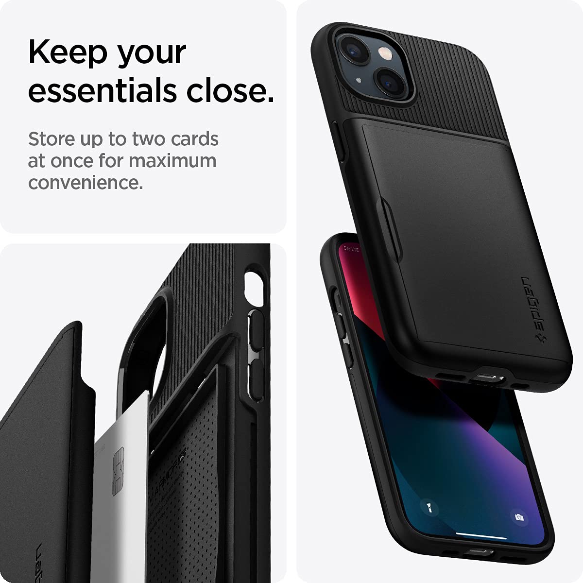 Spigen iPhone 13 Case Slim Armor CS - Black - image 3