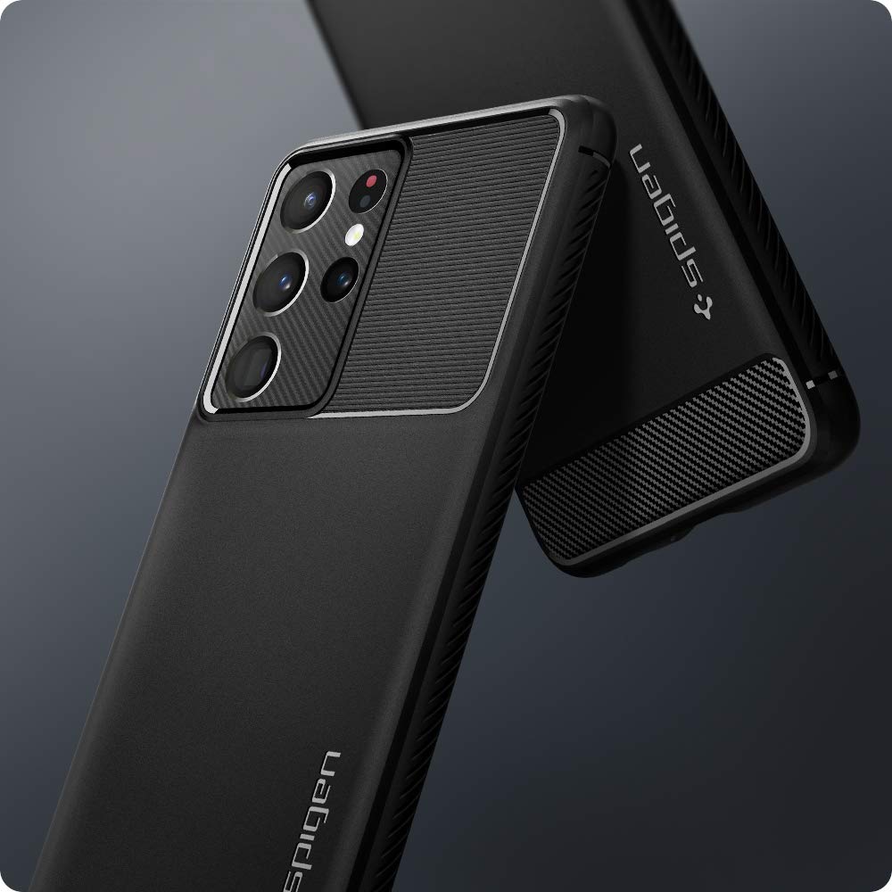 Spigen Rugged Armor Galaxy S21 Ultra Phone Case - Matte Black - image 4