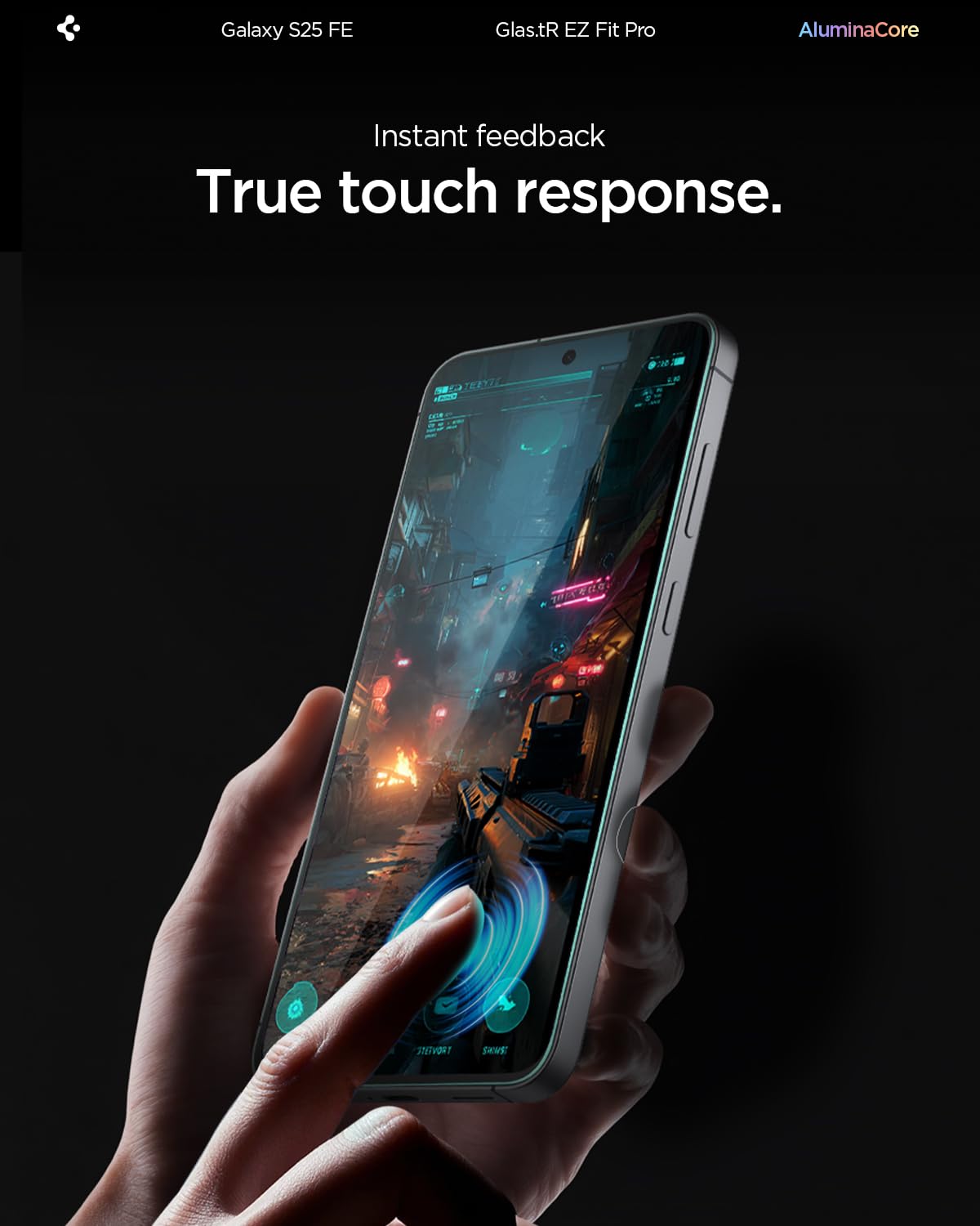 Spigen Galaxy S25 FE Screen Protector - Glas.tR EZ Fit Pro Tempered Glass (2 Pack) - Clear - image 6