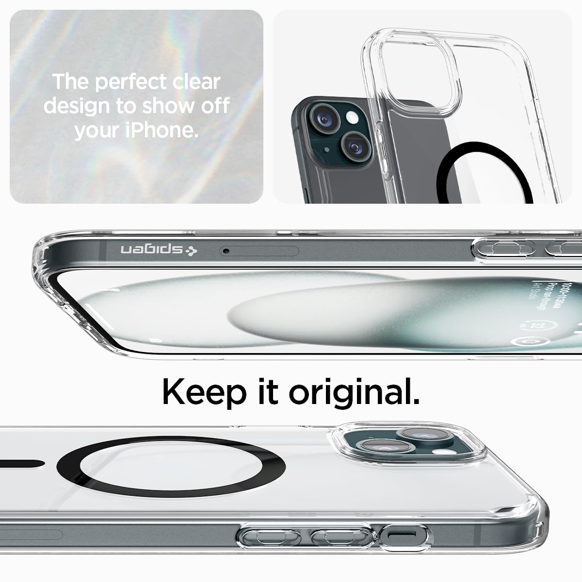 Spigen Ultra Hybrid (MagFit) case for iPhone 15 Plus in Carbon Fiber – detail image 2