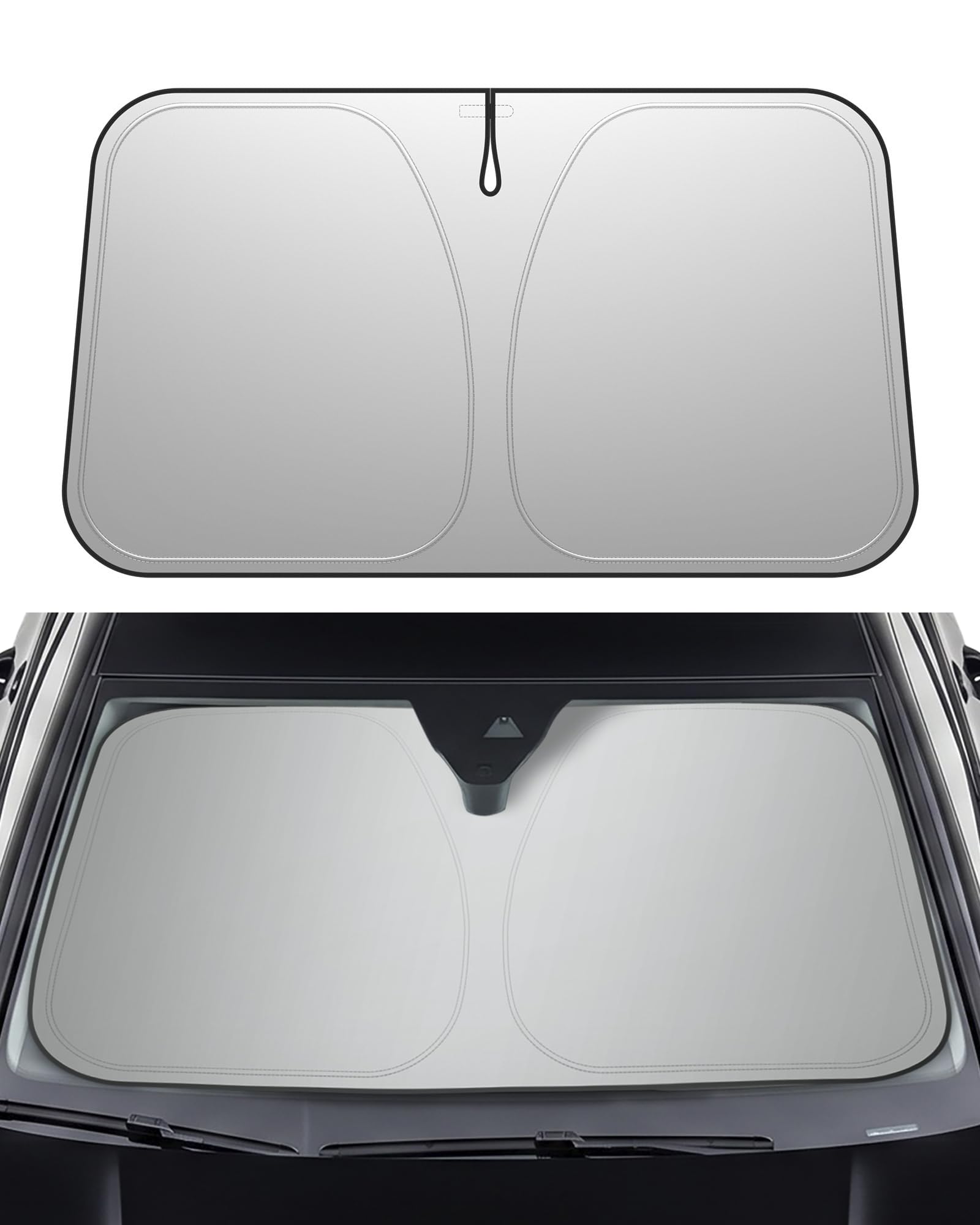 Spigen Universal Car Windshield Sunshade - Black - Small – 55 × 31.5 in - image 1