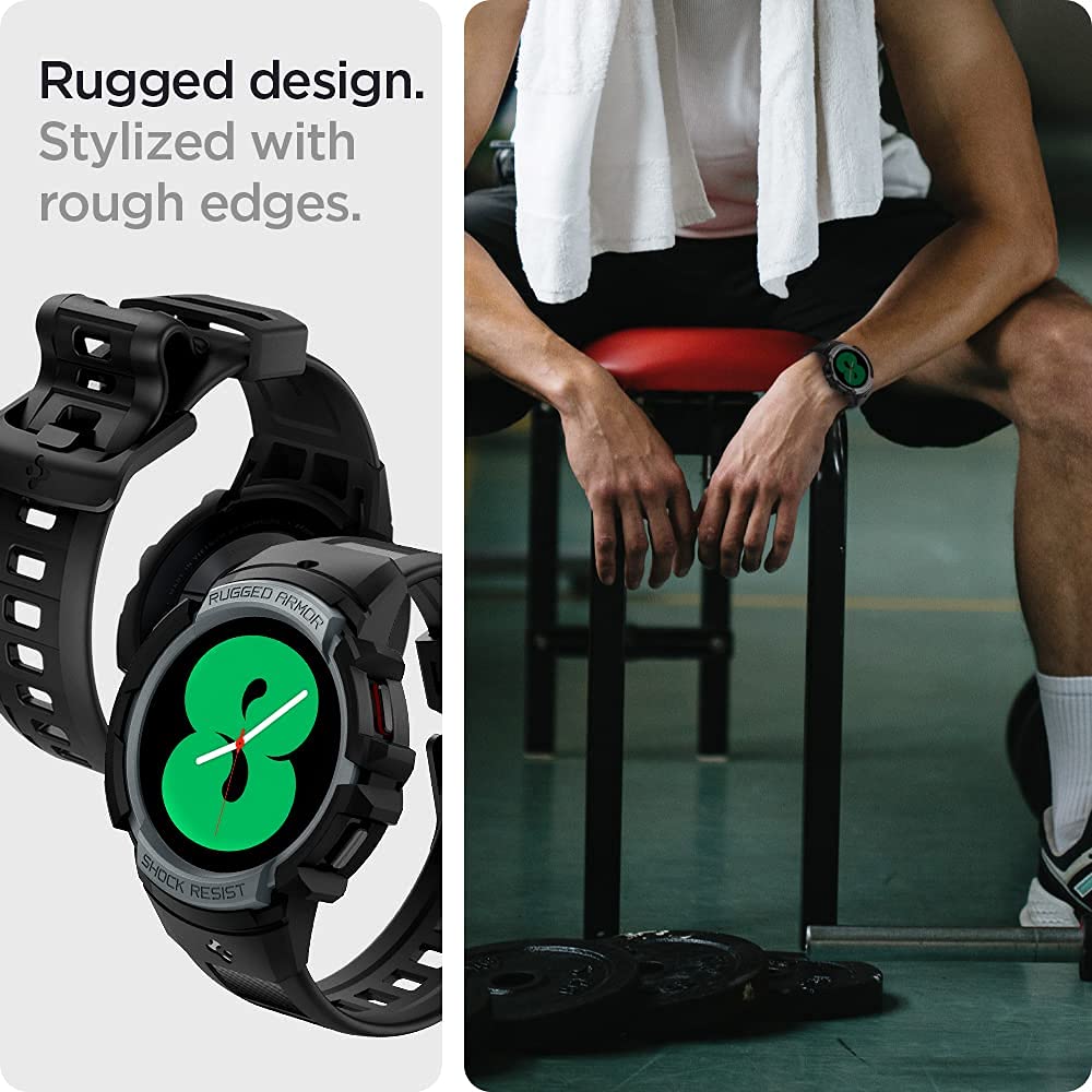 Spigen Galaxy Watch FE / 5 / 4 40mm Case + Band - Rugged Armor Pro - Charcoal Gray – image 5
