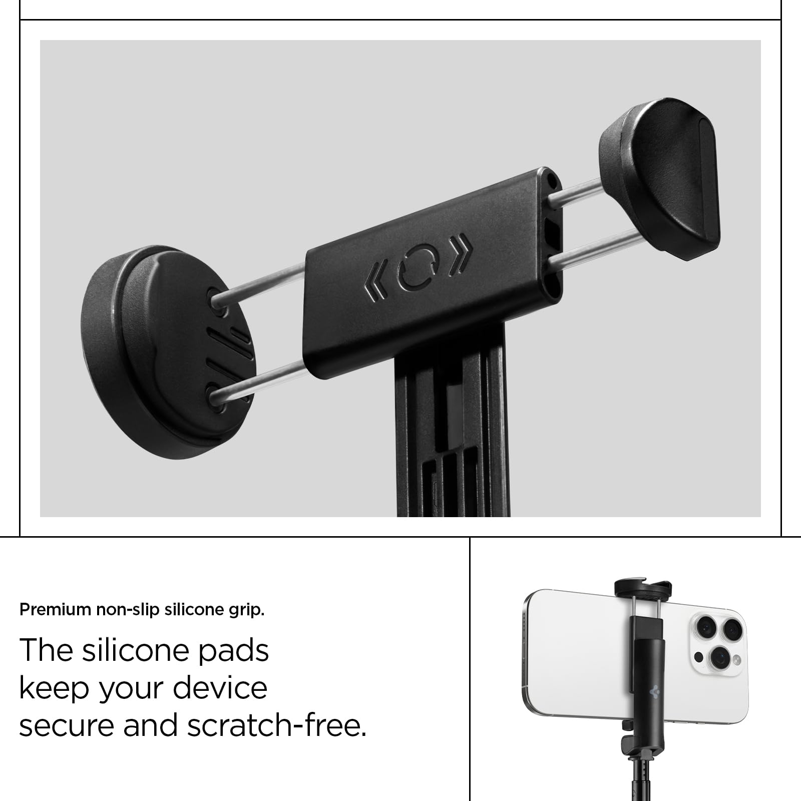 Spigen S541W Auto-Open Selfie Stick Tripod with Bluetooth Remote - Black - image 4