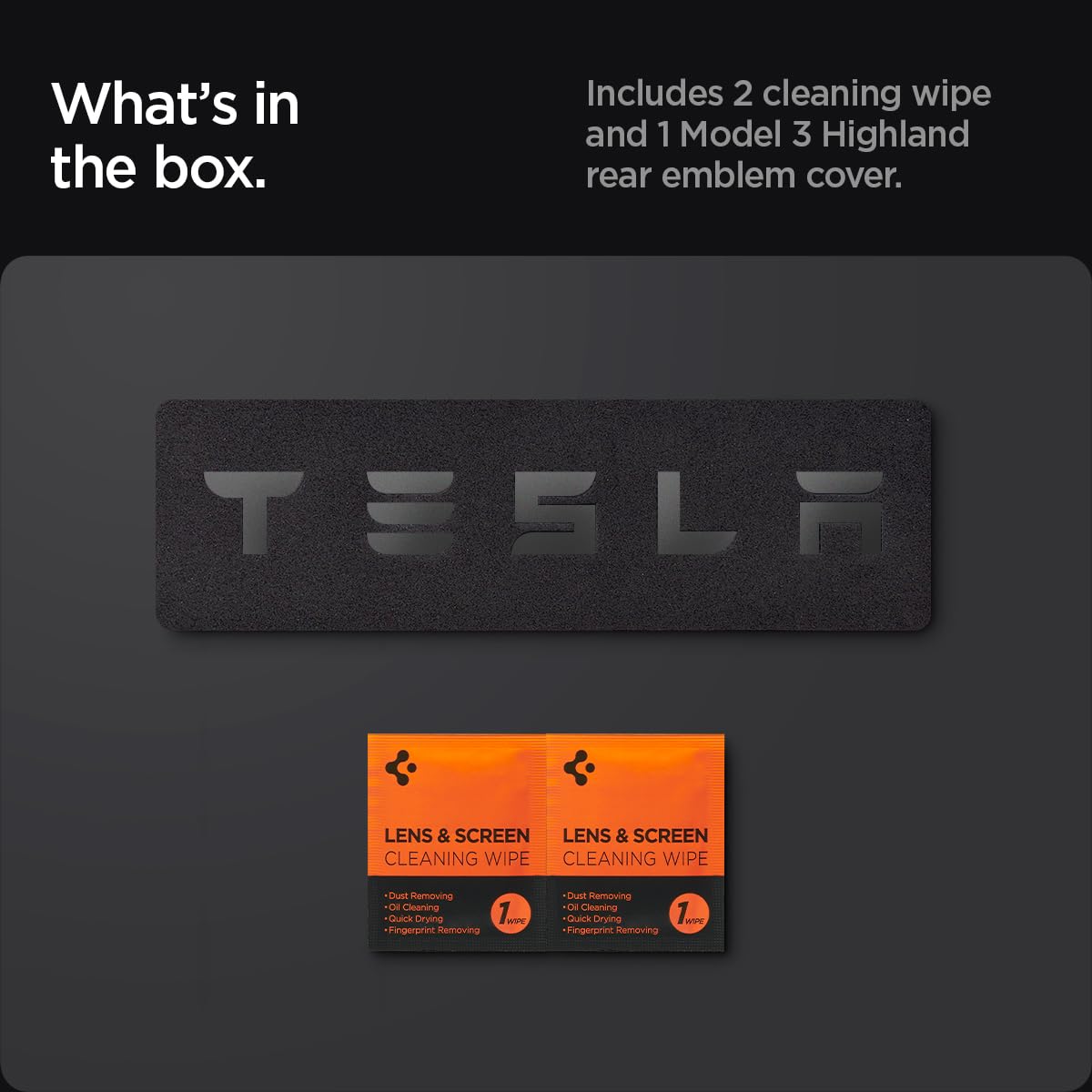 Spigen Tesla Model 3 Highland Rear Emblem Cover Set - Black - image 7
