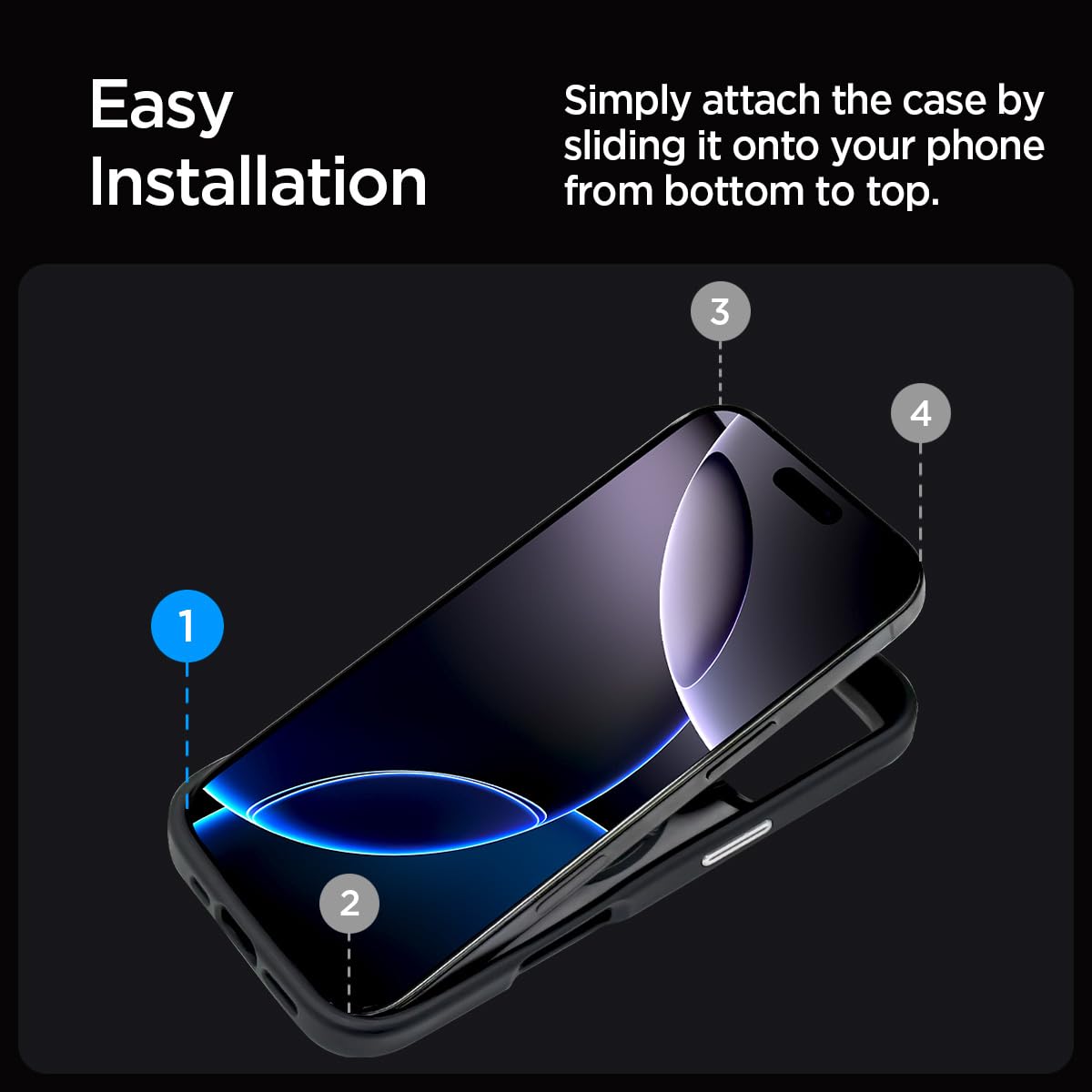 Spigen iPhone 16 Pro Max Case – Enzo Aramid MagFit – Black Silver – detail image 2