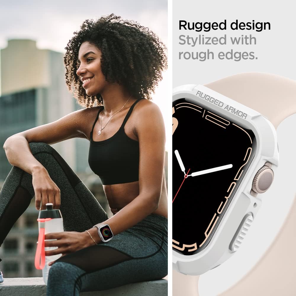 Spigen Apple Watch 45mm/44mm Rugged Armor case - White - image 4
