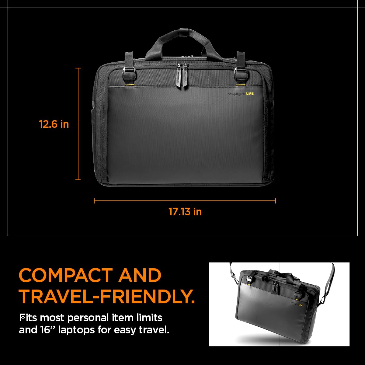 Spigen Klasden KD300 16-Inch Laptop Shoulder Bag - Black - image 7