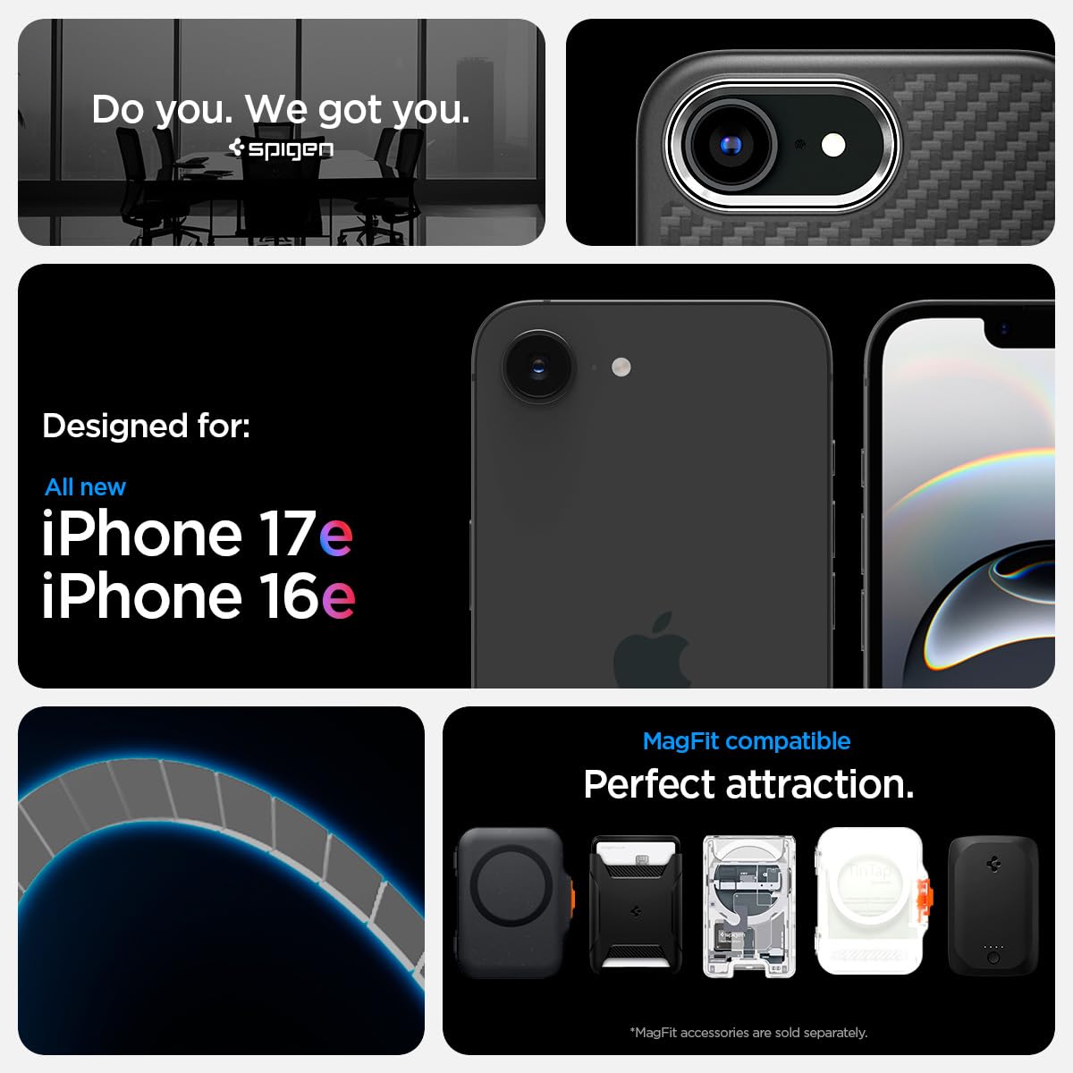 Spigen iPhone 17e / 16e Case Enzo Aramid MagFit - Matte Black - image 2