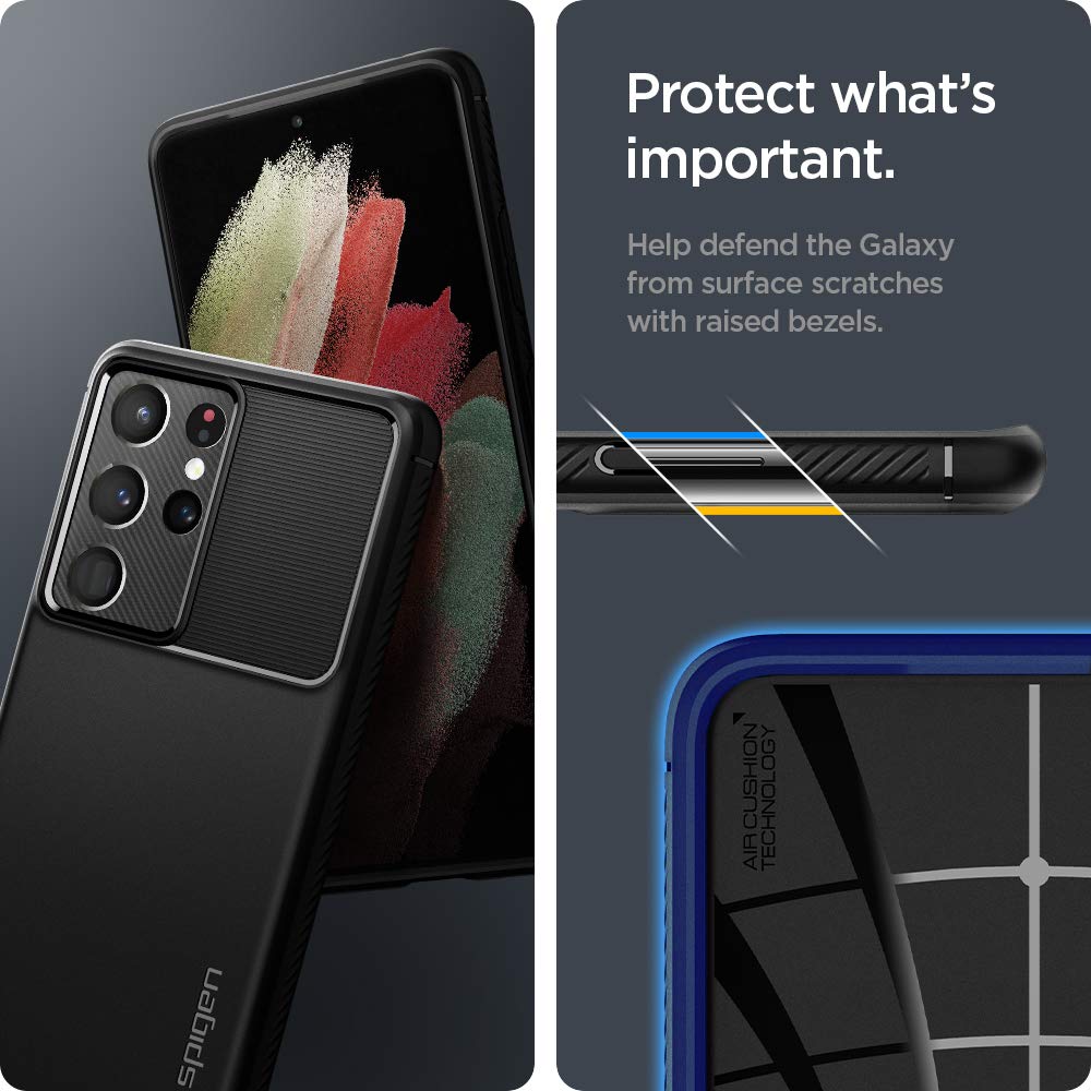 Spigen Rugged Armor Galaxy S21 Ultra Phone Case - Matte Black - image 6