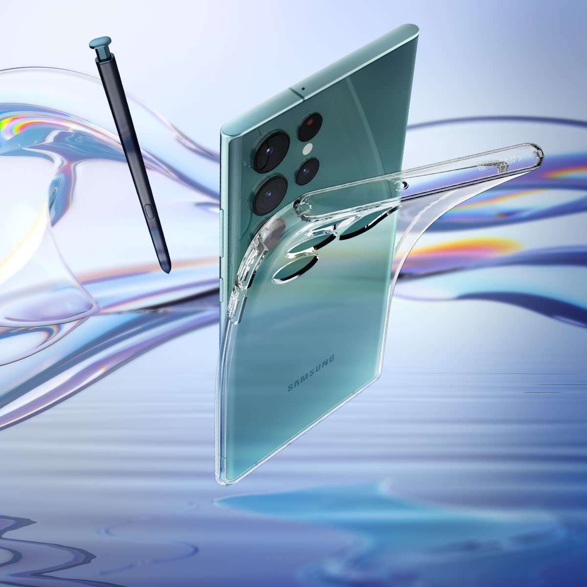 Spigen Liquid Crystal Galaxy S22 Ultra Phone Case - Crystal Clear - image 3