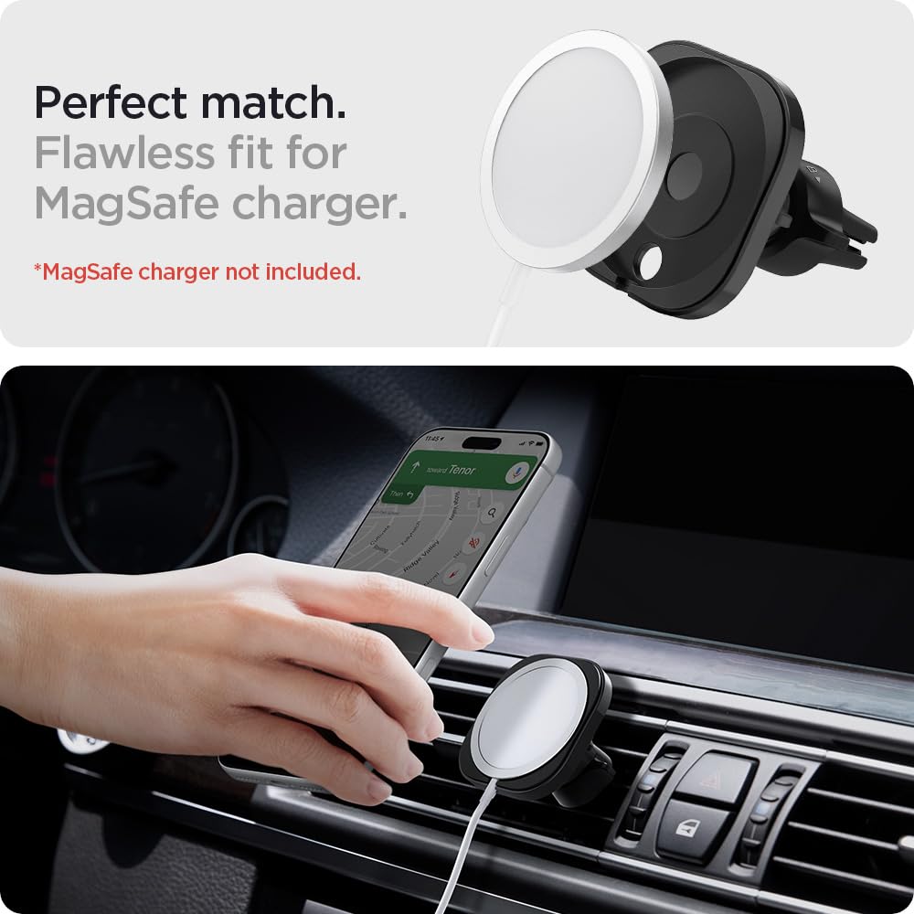 Spigen MagFit Air Vent Car Mount for Apple MagSafe Charger - Black - image 4