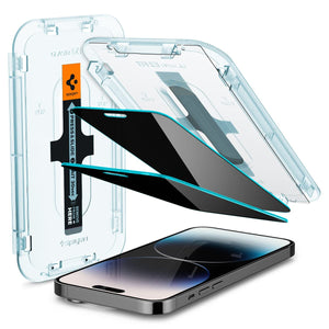 Spigen iPhone 14 Pro Screen Protector GLAS.tR EZ Fit Privacy (2 Pack) - iPhone 14 Pro - Privacy - image 1