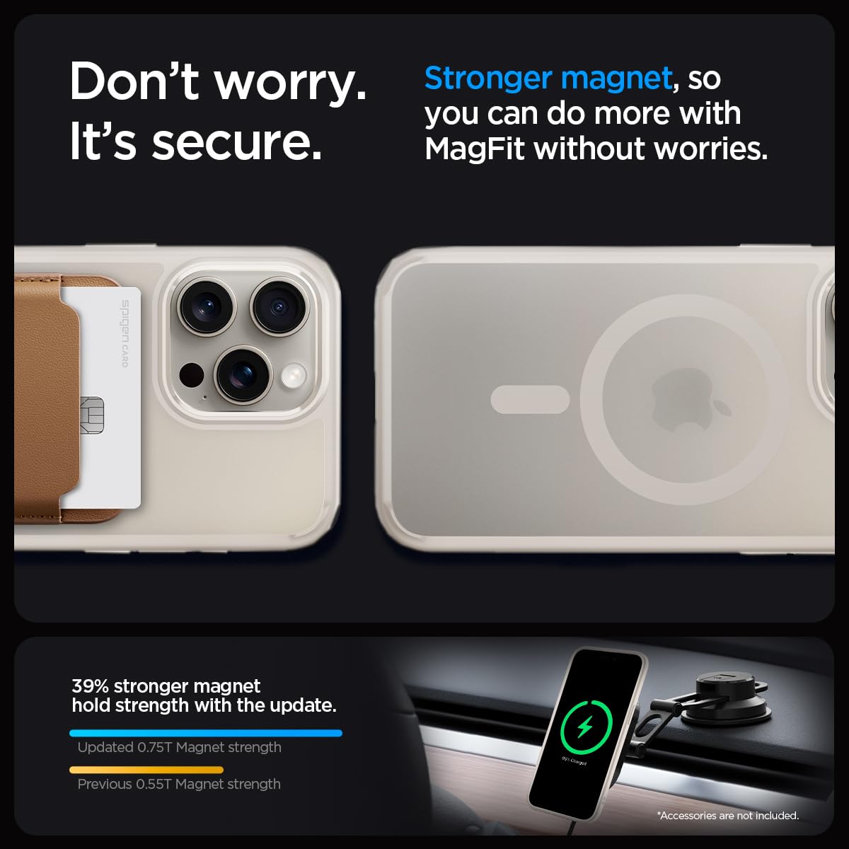 Spigen Ultra Hybrid (MagFit) case for iPhone 15 Pro Max in Frost Natural Titanium – detail image 4