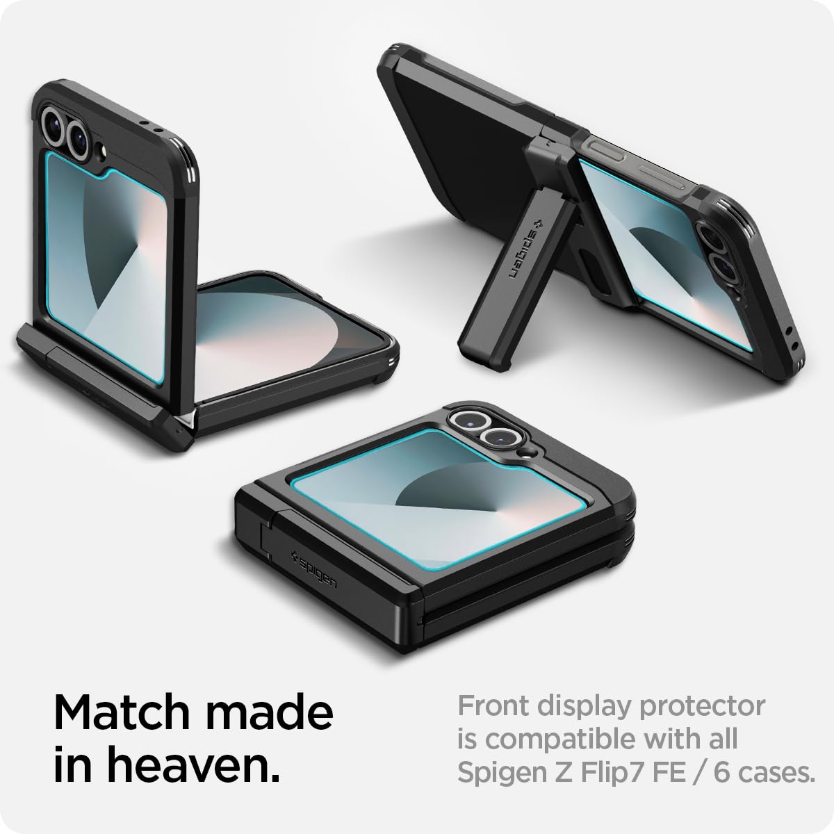 Spigen Galaxy Z Flip 7 FE / Flip 6 / Flip 5 Screen Protector - Glas.tR EZ Fit Tempered Glass (2 Pack) - Clear - image 6