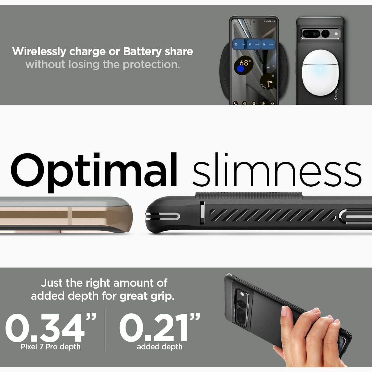 Spigen Rugged Armor Google Pixel 7 Pro Phone Case - Matte Black - image 5