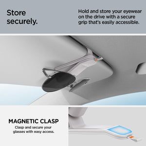Spigen Car Visor Sunglasses Holder – SH101 Vegan Leather 2-Pack - Gray - image 4