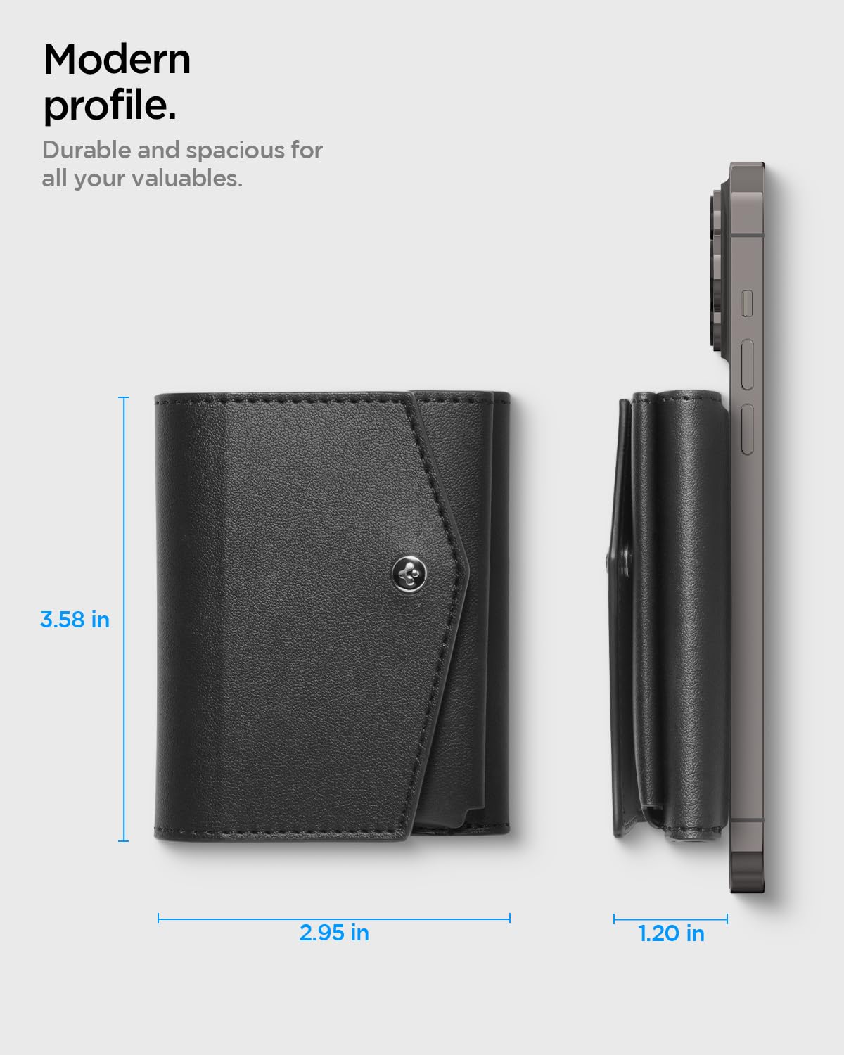 Spigen Valentinus Pro MagFit 3-Card Trifold Wallet - Black - image 7