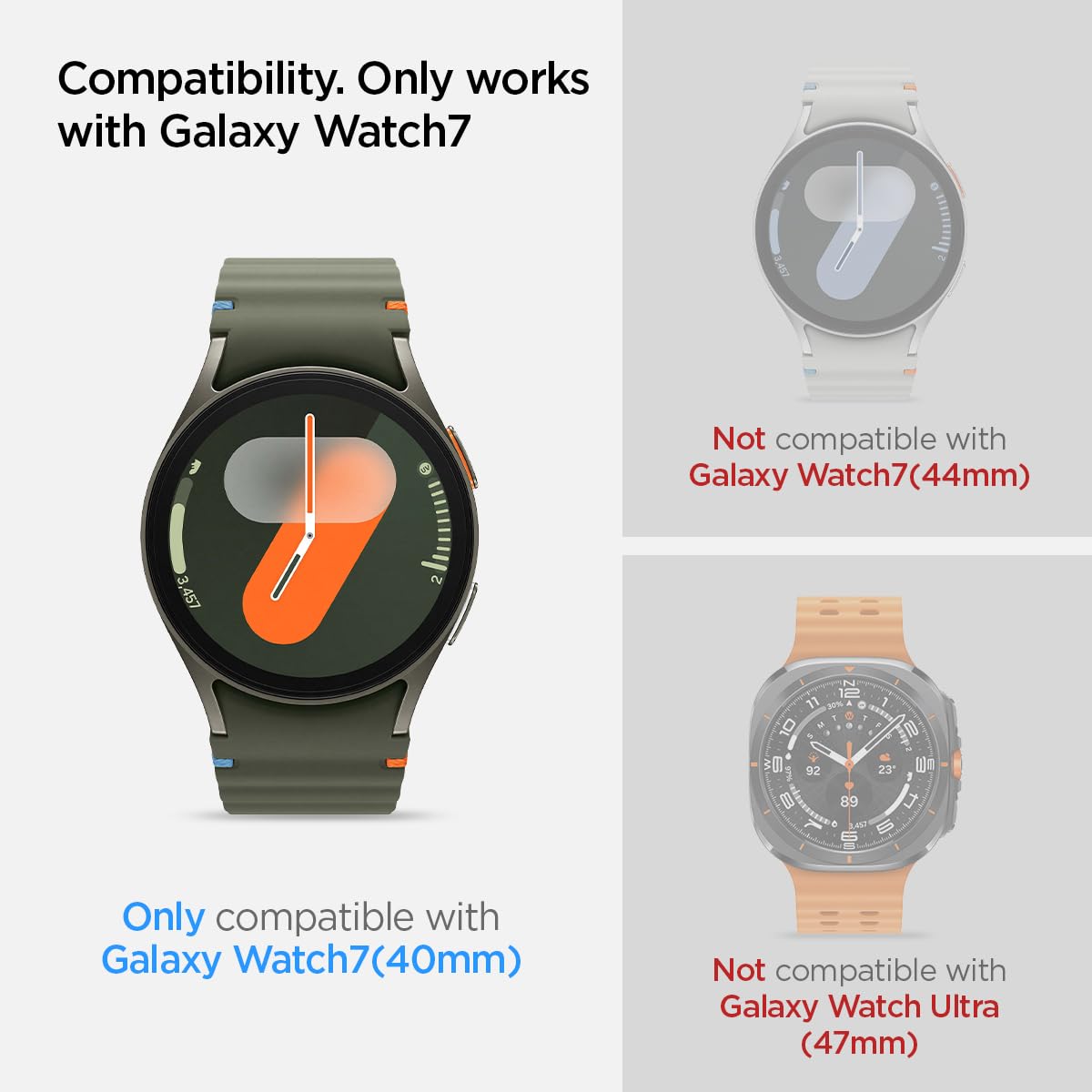Spigen Galaxy Watch 7 40mm Screen Protector - Glas.tR EZ Fit (2 Pack) - Clear - image 2
