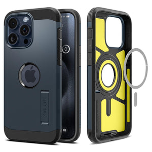 Spigen Tough Armor (MagFit) case for iPhone 15 Pro Max in Metal Slate – product image