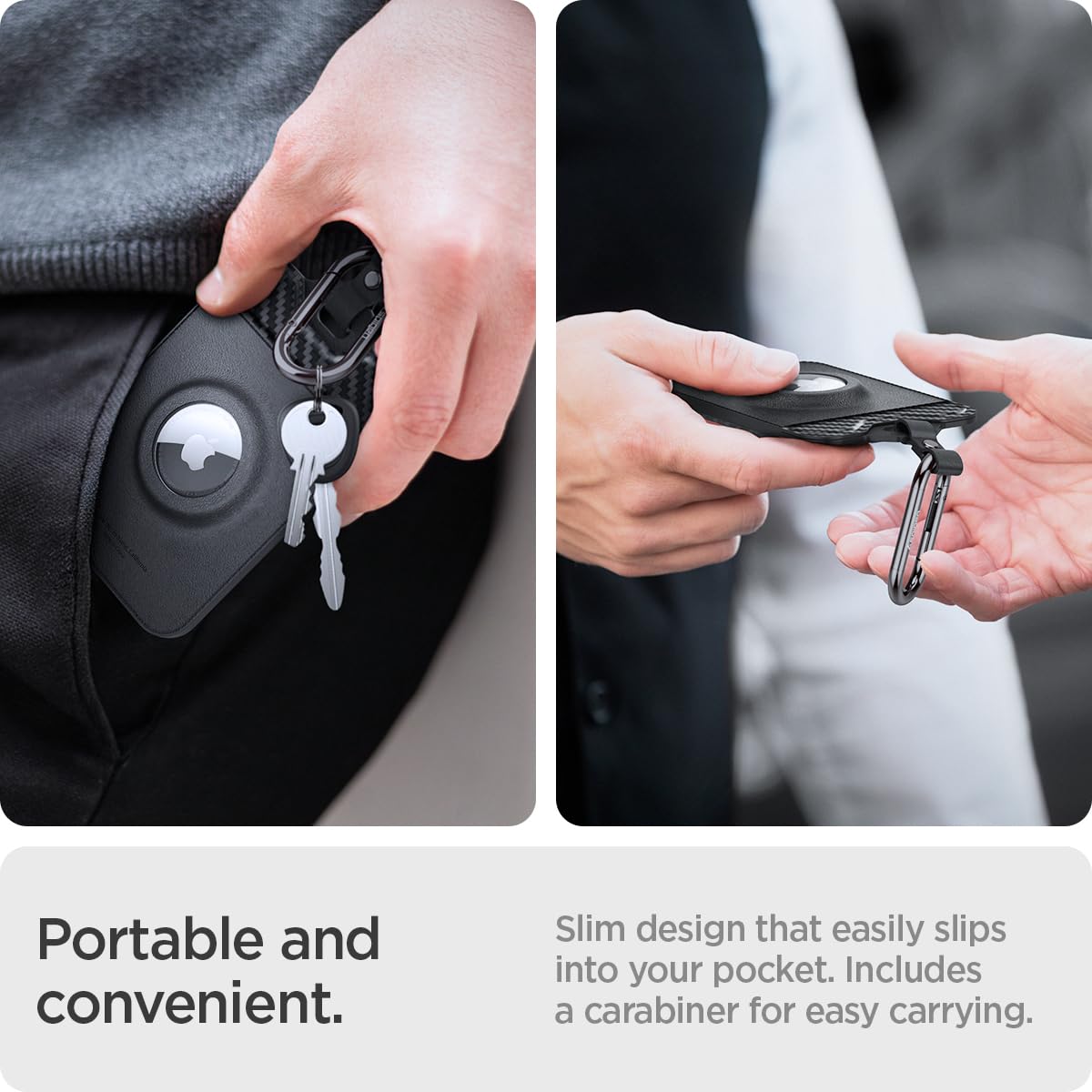 Spigen Air Fit Tesla & Rivian Key Card Holder with AirTag Slot 2-Pack - Black - image 5