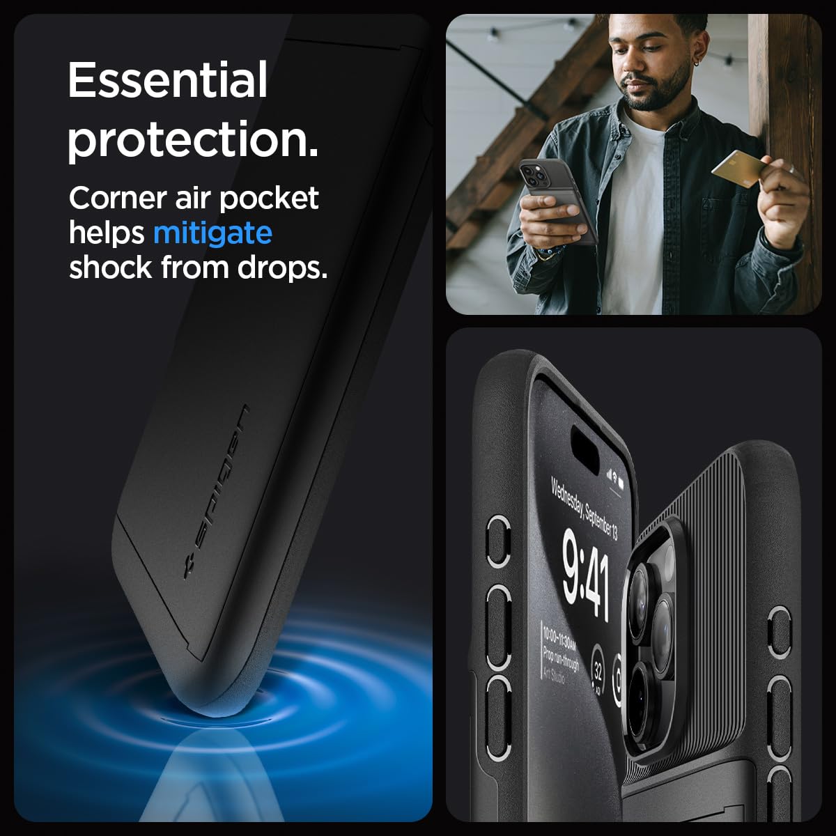 Spigen iPhone 15 Pro Case Slim Armor CS - Black - image 5