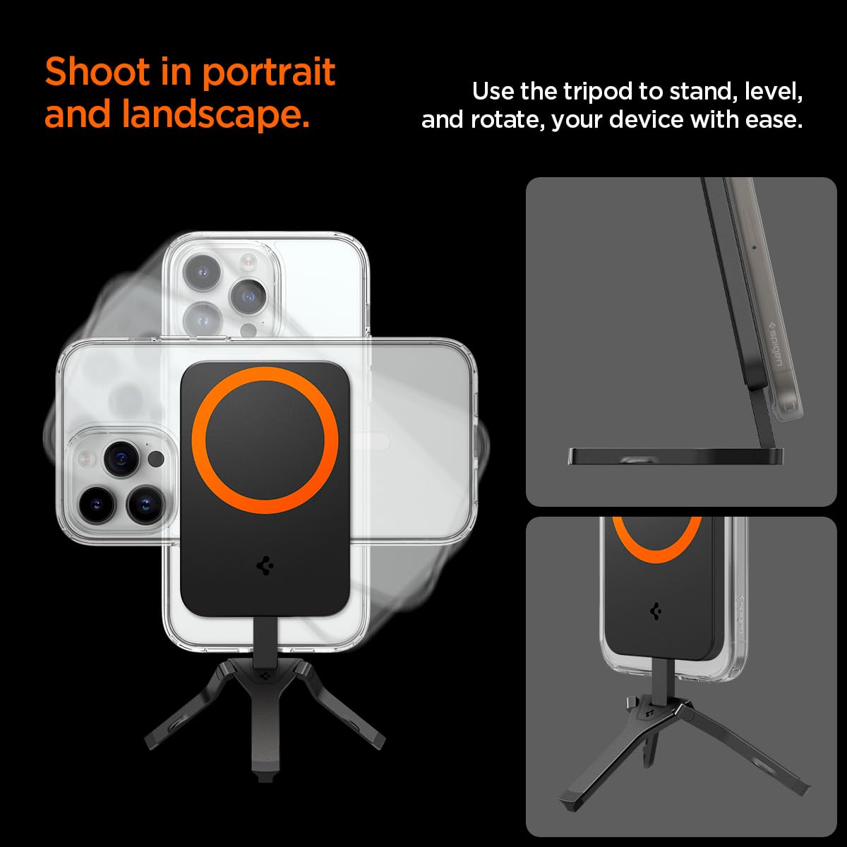 Spigen S319 MagFit+ Magnetic Tripod Phone Stand - Black - image 4