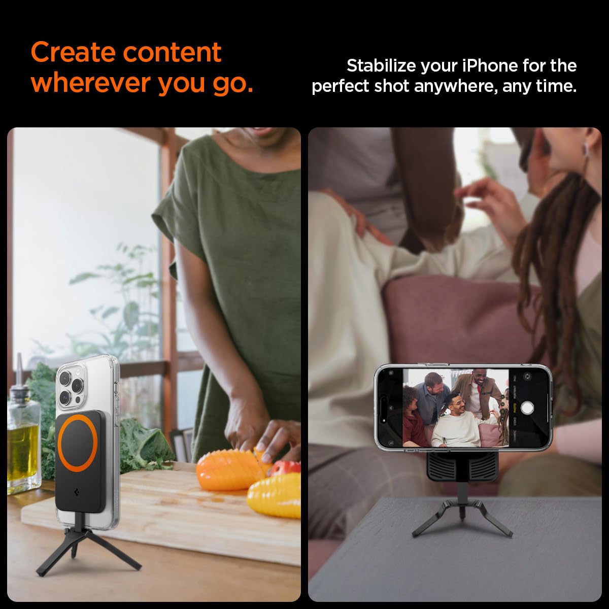 Spigen S319 MagFit+ Magnetic Tripod Phone Stand - Black - image 3