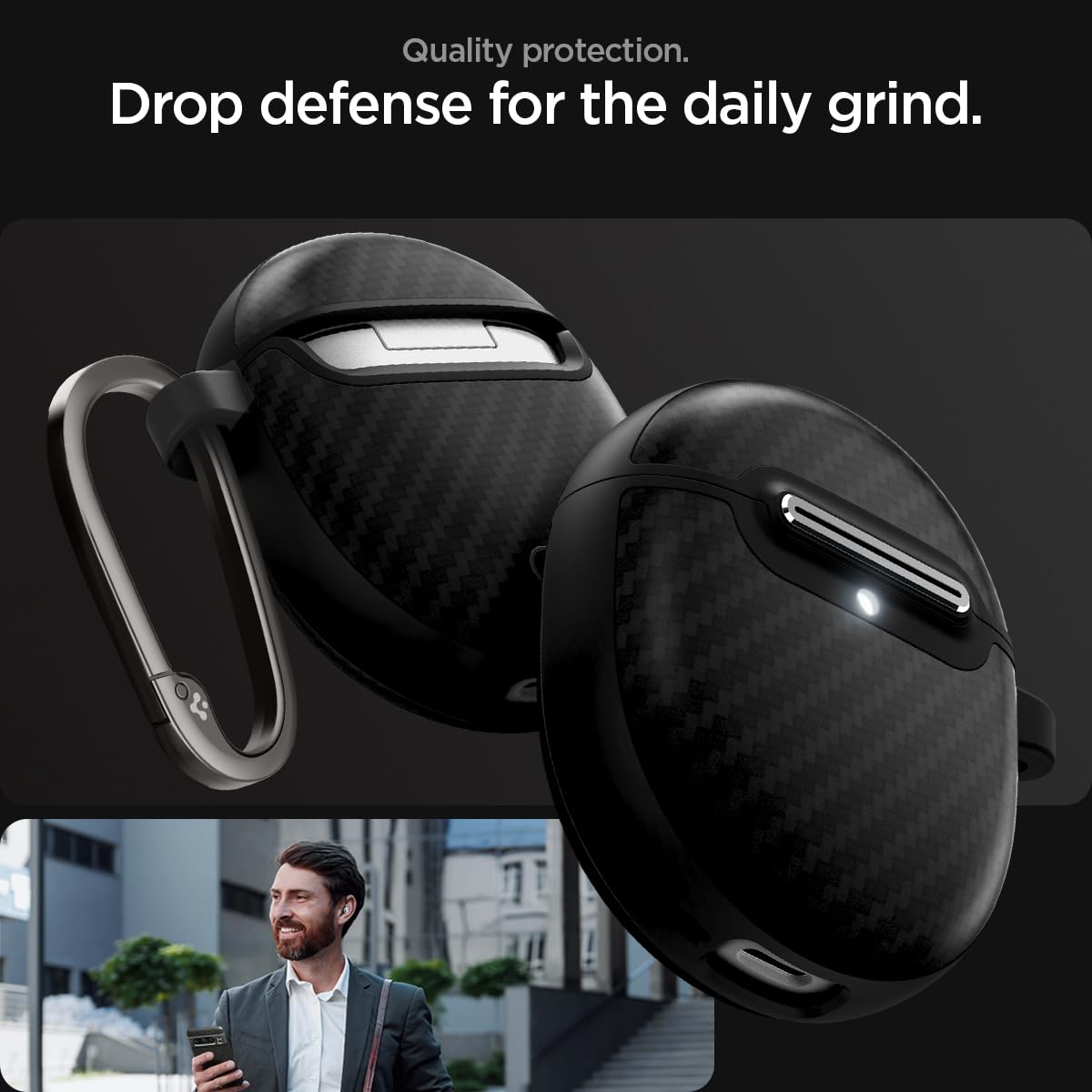 Spigen Enzo Aramid Google Pixel Buds Pro 2 / Pro Case - Matte Black - image 5
