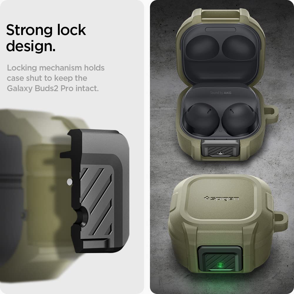 Spigen Galaxy Buds 2 Case - Lock Fit - Vintage Khaki - image 5
