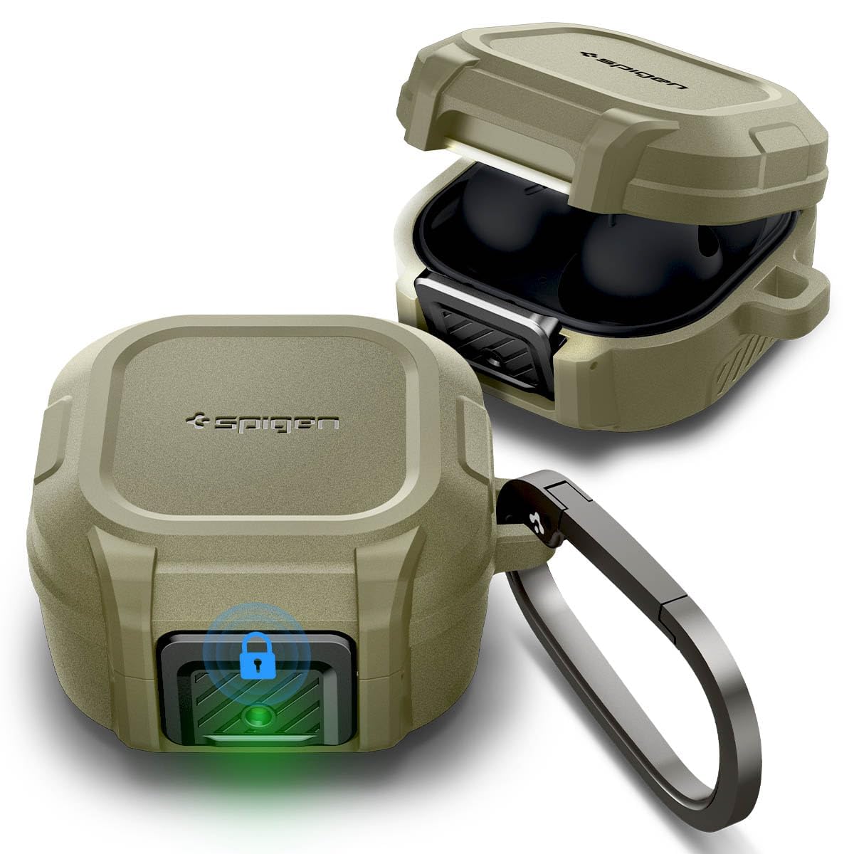 Spigen Galaxy Buds 2 Case - Lock Fit - Vintage Khaki - image 1