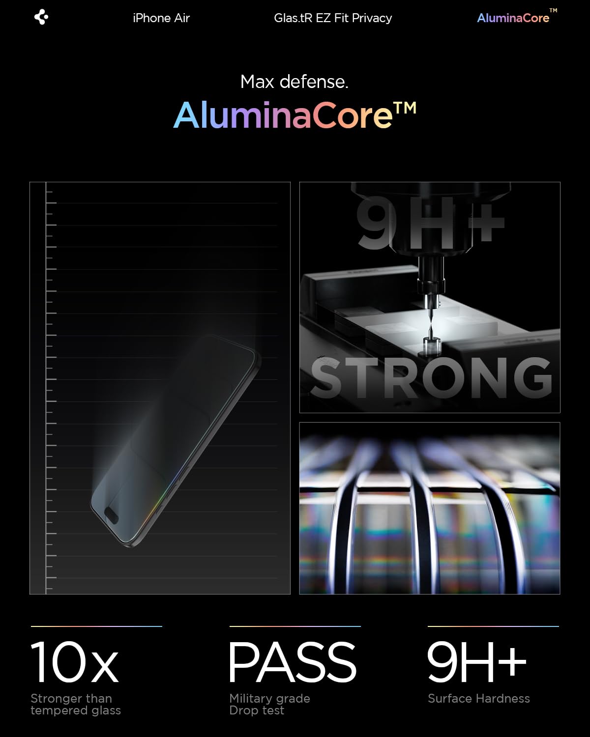 Spigen iPhone Air Screen Protector Glas.tR EZ Fit Privacy - Transparency - image 4