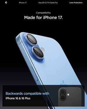 Spigen iPhone 17 Camera Lens Protector GLAS.tR EZ Fit Optik Pro (2 Pack) - Mist Blue - image 2