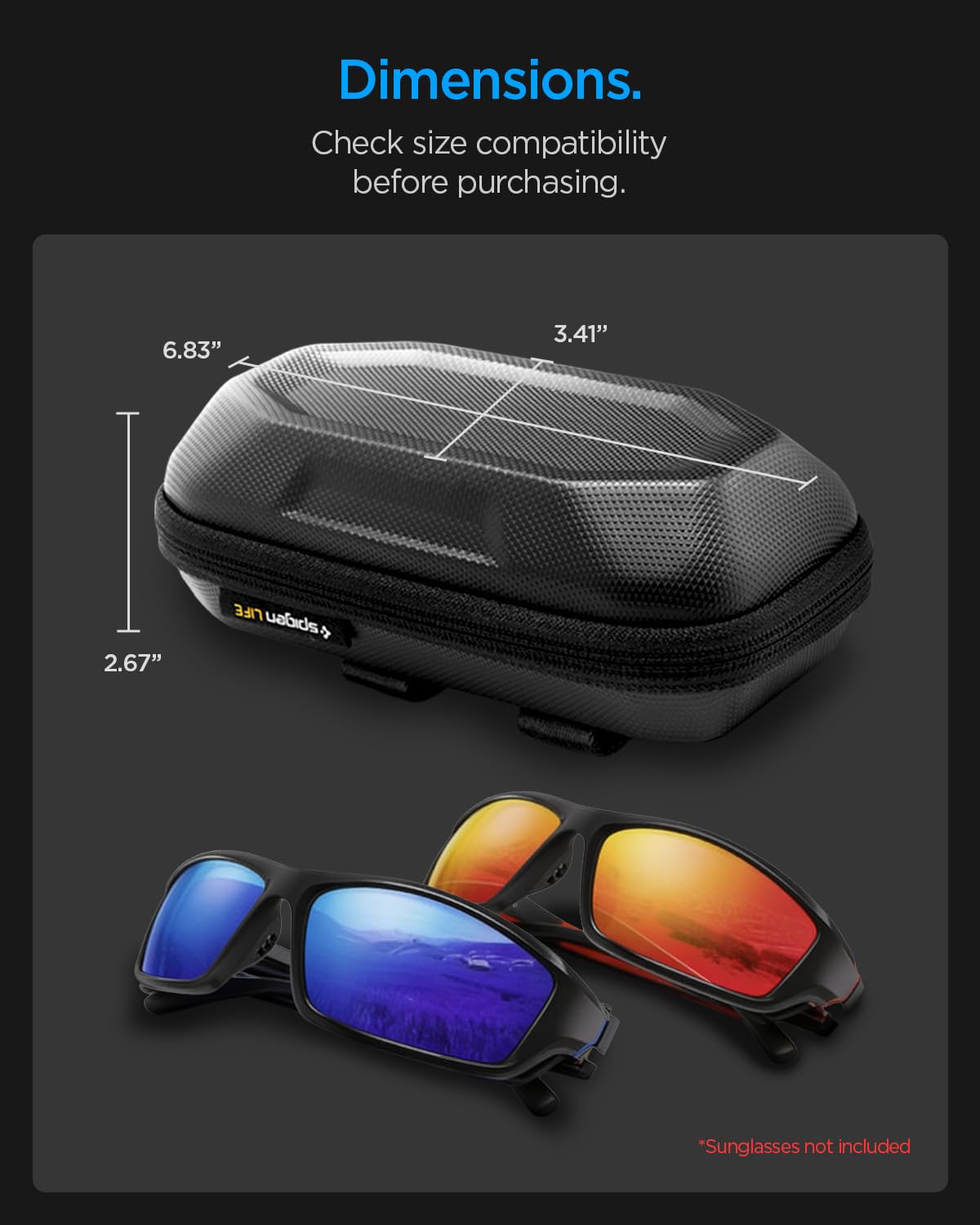 Spigen Life LF520 Universal Hard Shell Sunglasses Case - Black - image 7