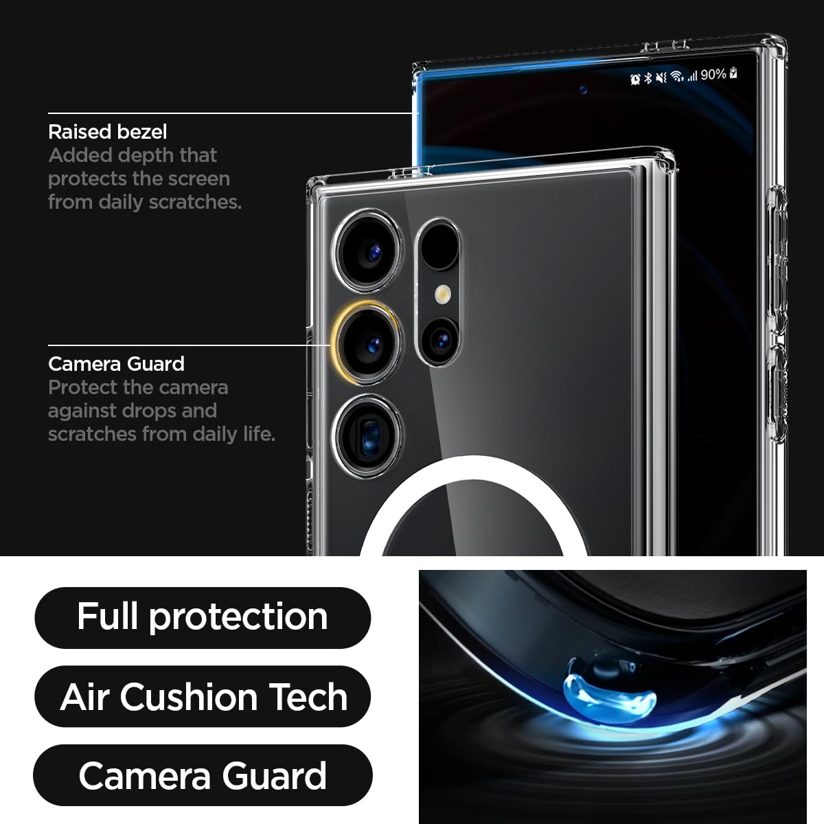 Spigen Galaxy S24 Ultra Case – Ultra Hybrid Metal Ring (MagFit) - Galaxy S24 Ultra - White - image 5