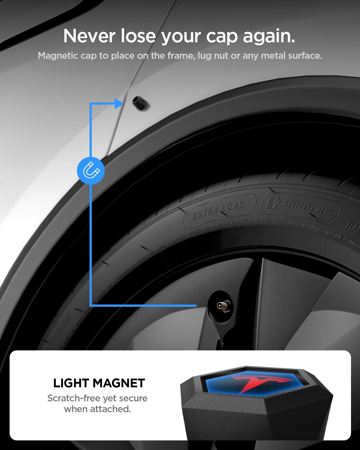 Spigen Magnetic Car Tire Valve Caps – VS100 4-Pack - Red - image 2