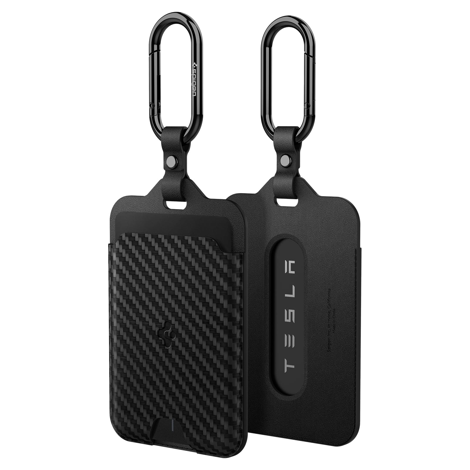 Spigen Universal EV Key Card Holder with Carabiners 2-Pack - Black - image 1