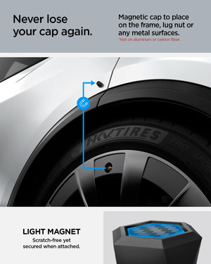 Spigen VS100 magnetic car tire valve caps 4 pack - Carbon Black - image 1