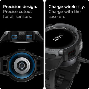 Spigen Galaxy Watch 4 Classic 46mm Case + Band - Rugged Armor Pro - Charcoal Gray - image 6